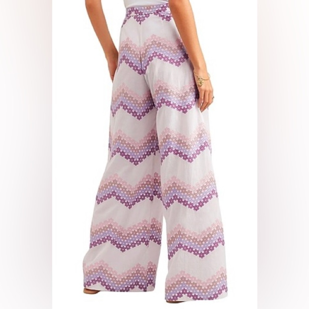 NWT *MIGUELINA” Wide Leg *Pamela* Pants … *PURPLE RAIN DAISYZIG* … Size: S - Picture 4 of 7